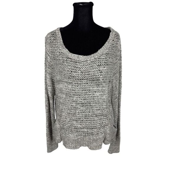Eileen Fisher Cotton Blend Open Knit Boat Neck Sweater - Women’s M - Picture 1 of 8